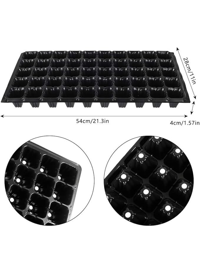 3-piece set of seed germination trays, plastic, seed kit for greenhouse, garden, nursery, and fruit and vegetable growing, black (72 holes), polypropylene plastic - Image 2
